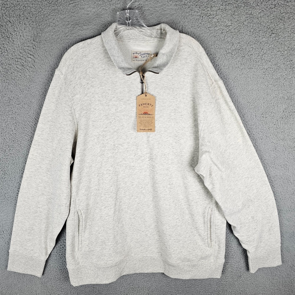 Faherty 1/4 Zip High Standard Fleece Sweater Men's Size XL Pullover LS‎